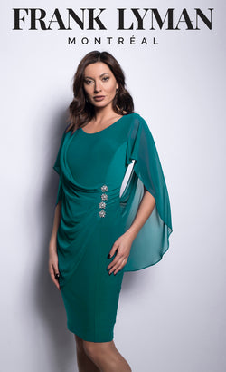 Chiffon & Diamante Dress Duchess Green 209228 - After Hours Boutique