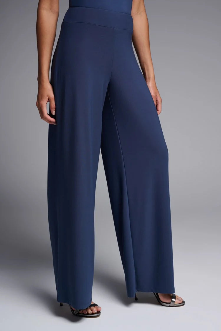 Silky Knit Wide-Leg Pull On Pants in Blue Mineral 221340 - After Hours Boutique