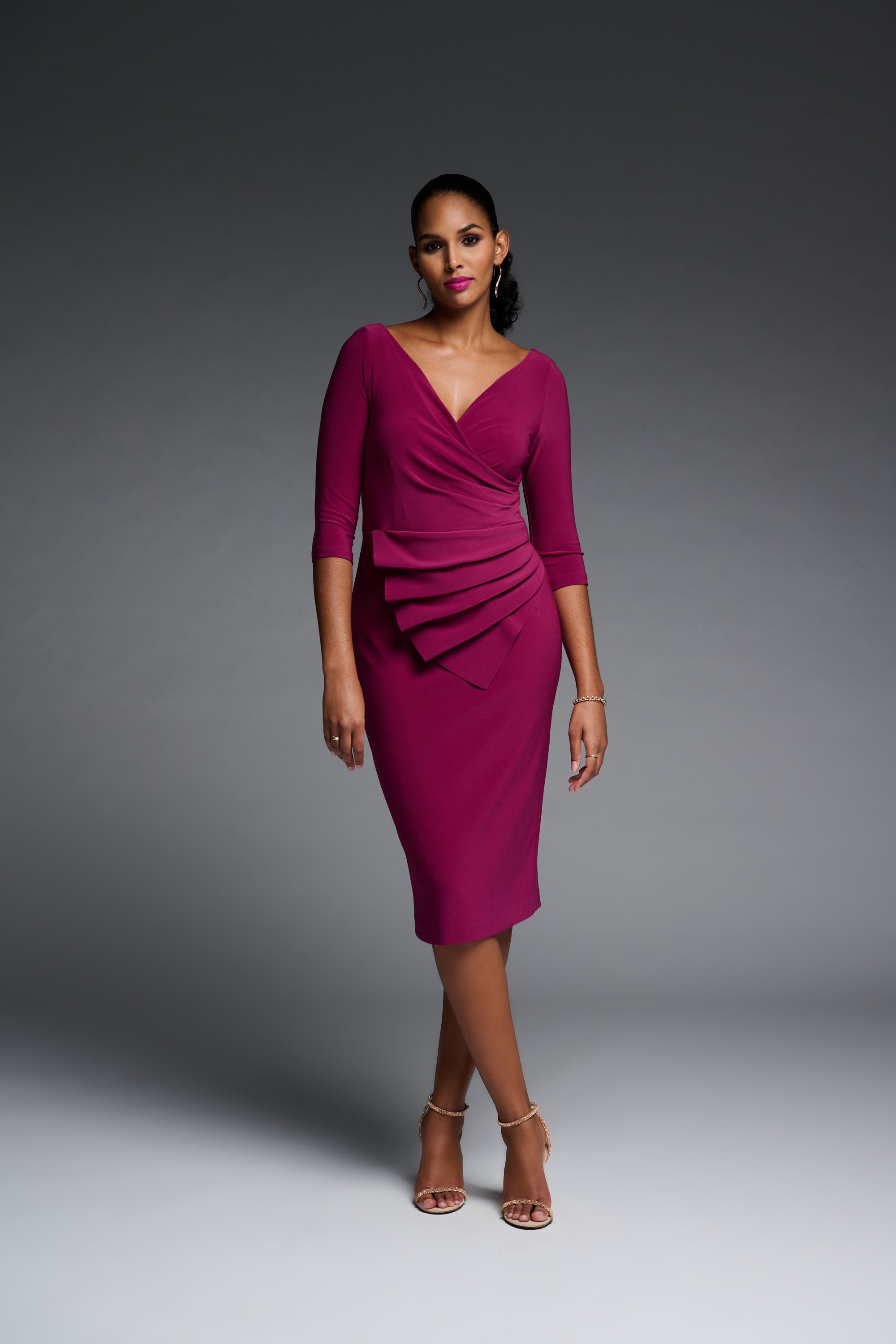 Pleated Wrap Dress 223715 - After Hours Boutique