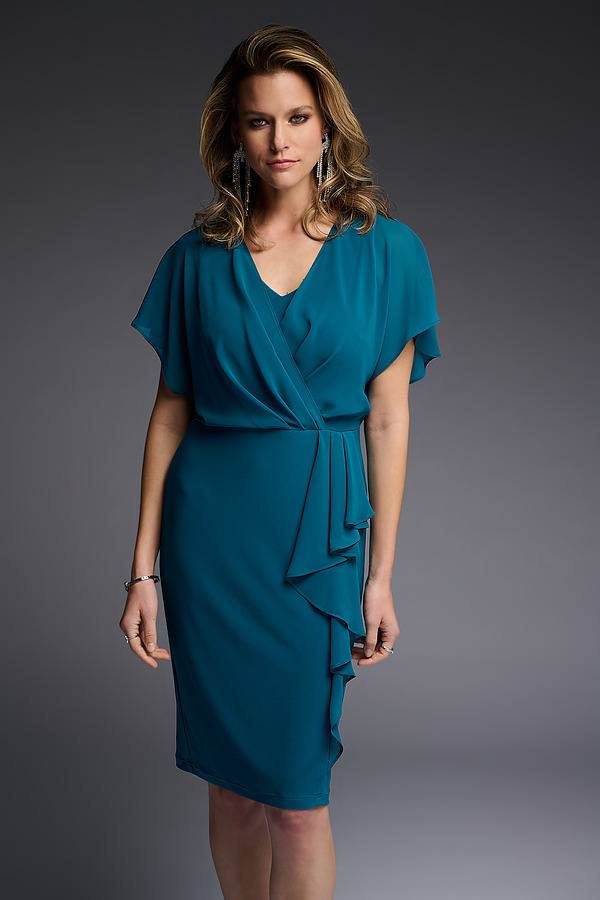 Silk Chiffon Wrap Dress in Lagoon 223719 - After Hours Boutique