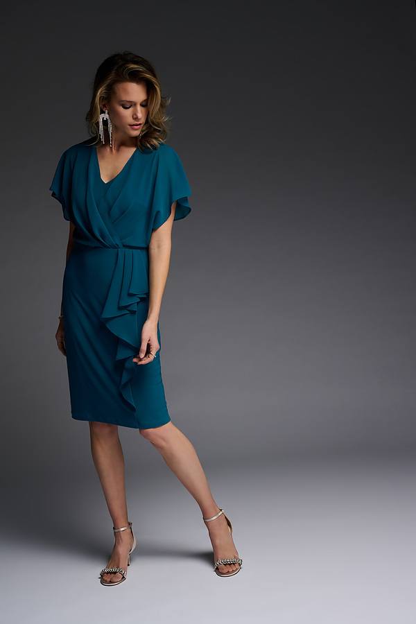 Silk Chiffon Wrap Dress in Lagoon 223719 - After Hours Boutique