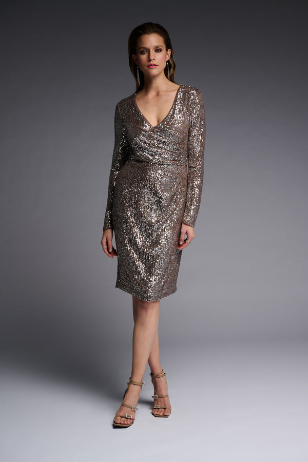 Sequin Wrap Dress 223720 - After Hours Boutique
