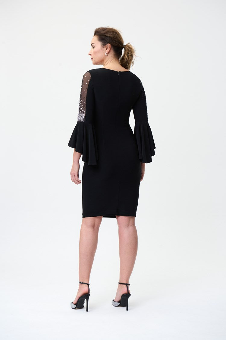 Silky Knit Wrap Dress With Statement Sleeves 224005 - After Hours Boutique