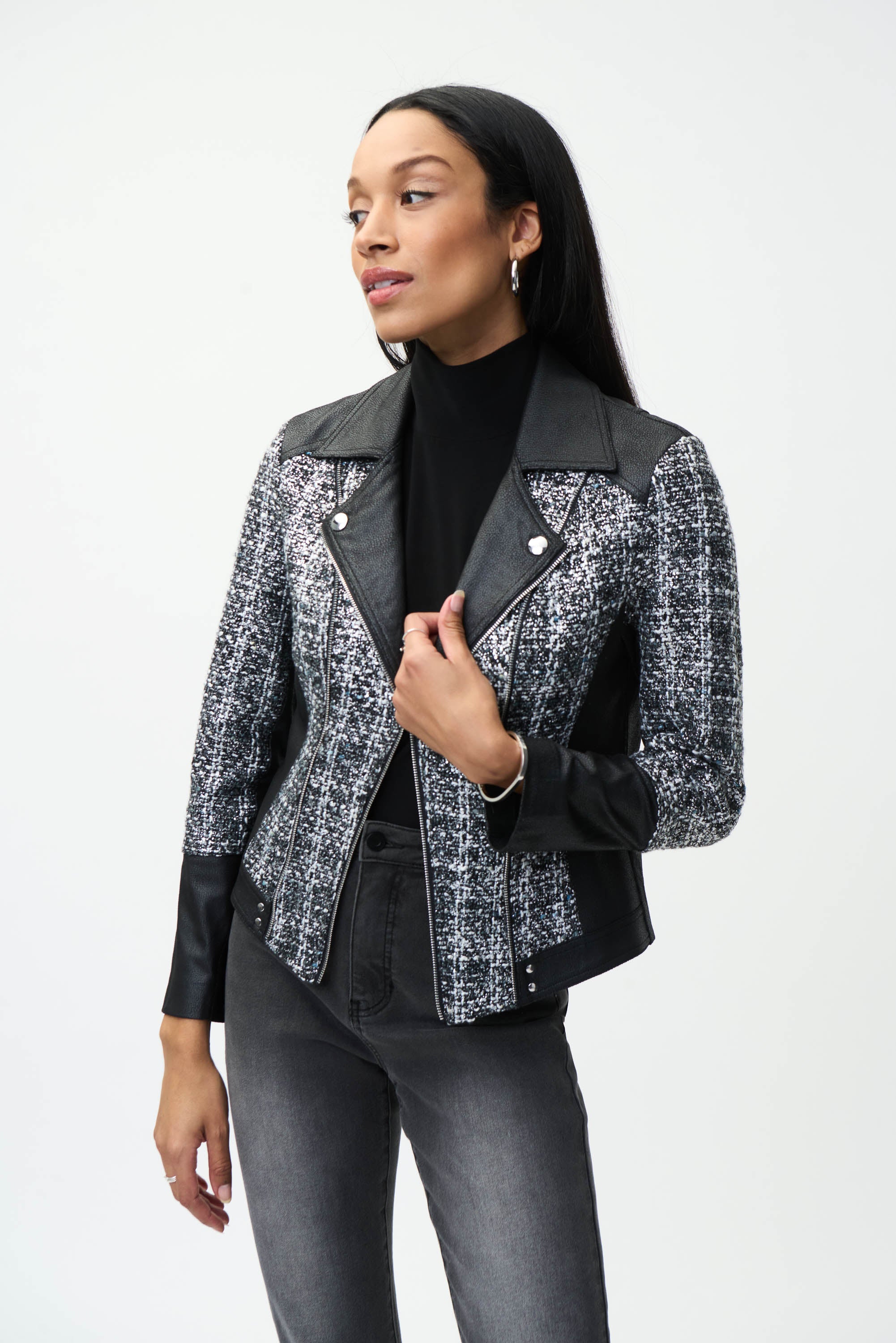 Leatherette Motorcycle Jacket 224944 - After Hours Boutique