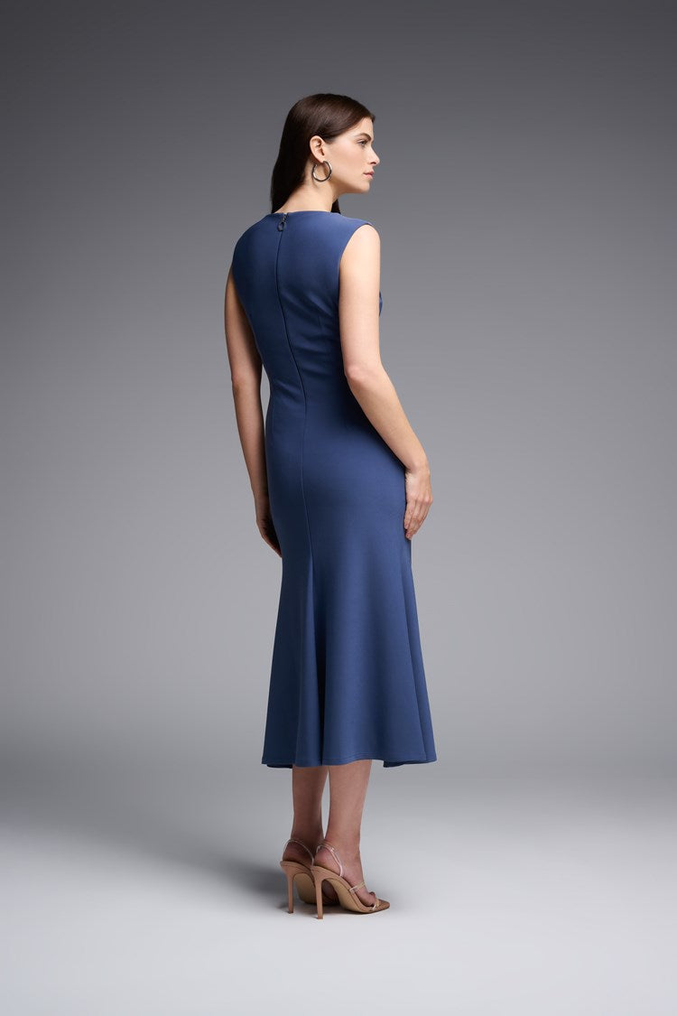 Silky Knit Trumpet Dress in Mineral Blue 231719 - After Hours Boutique