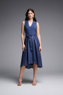 Silky Knit Sleeveless Fit And Flare Dress in Mineral Blue 231721
