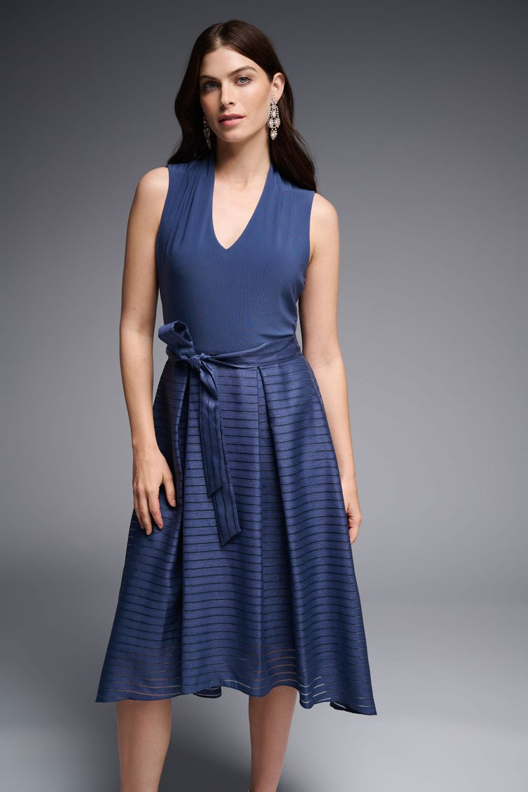 Silky Knit Sleeveless Fit And Flare Dress in Mineral Blue 231721 - After Hours Boutique