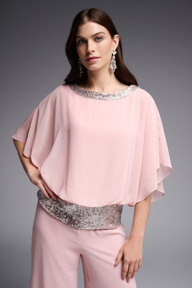 Sequin Detail Poncho Top 231738 - After Hours Boutique