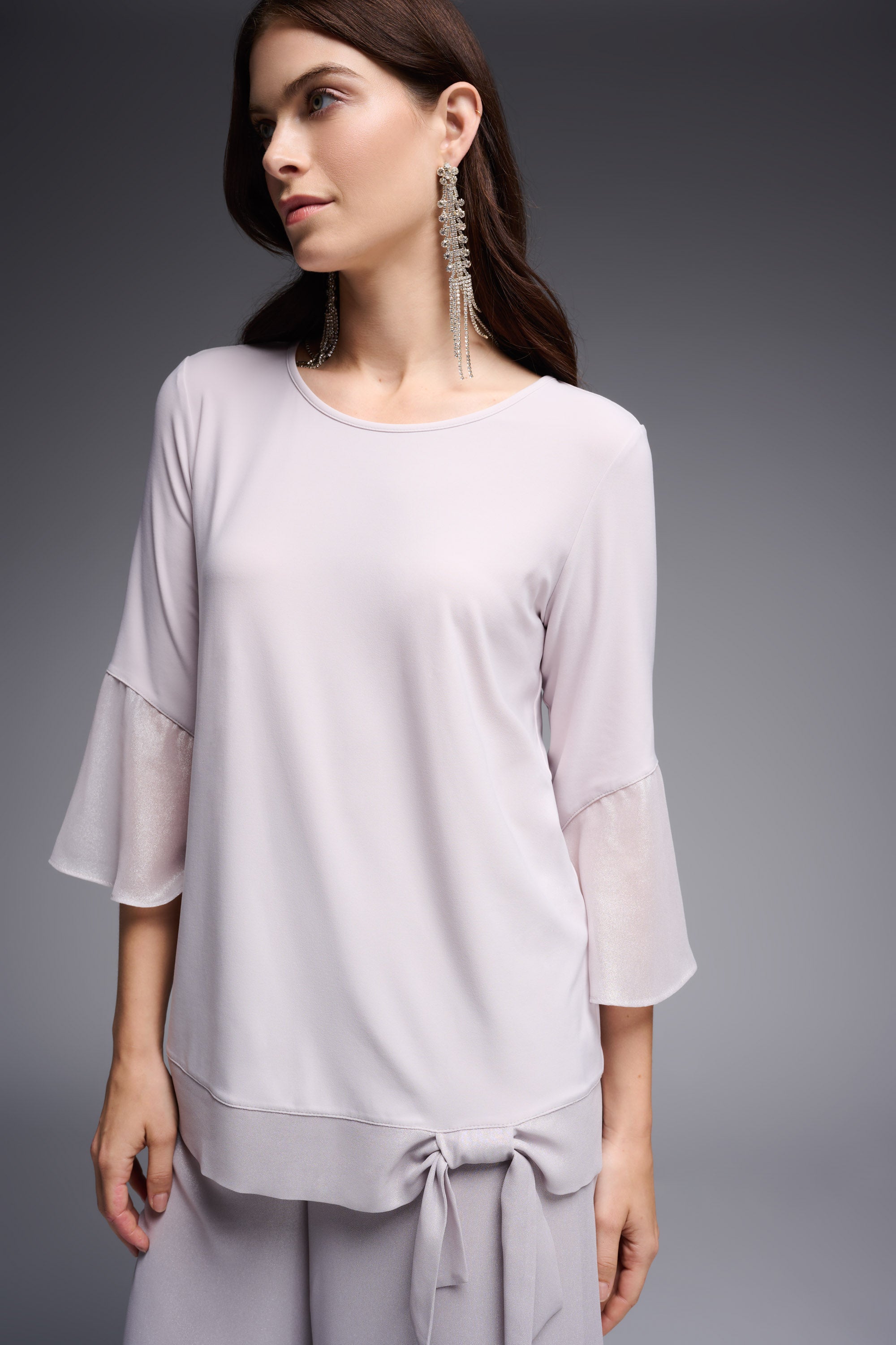 Chiffon Hem Top in Mother of Pearl 231739 - After Hours Boutique