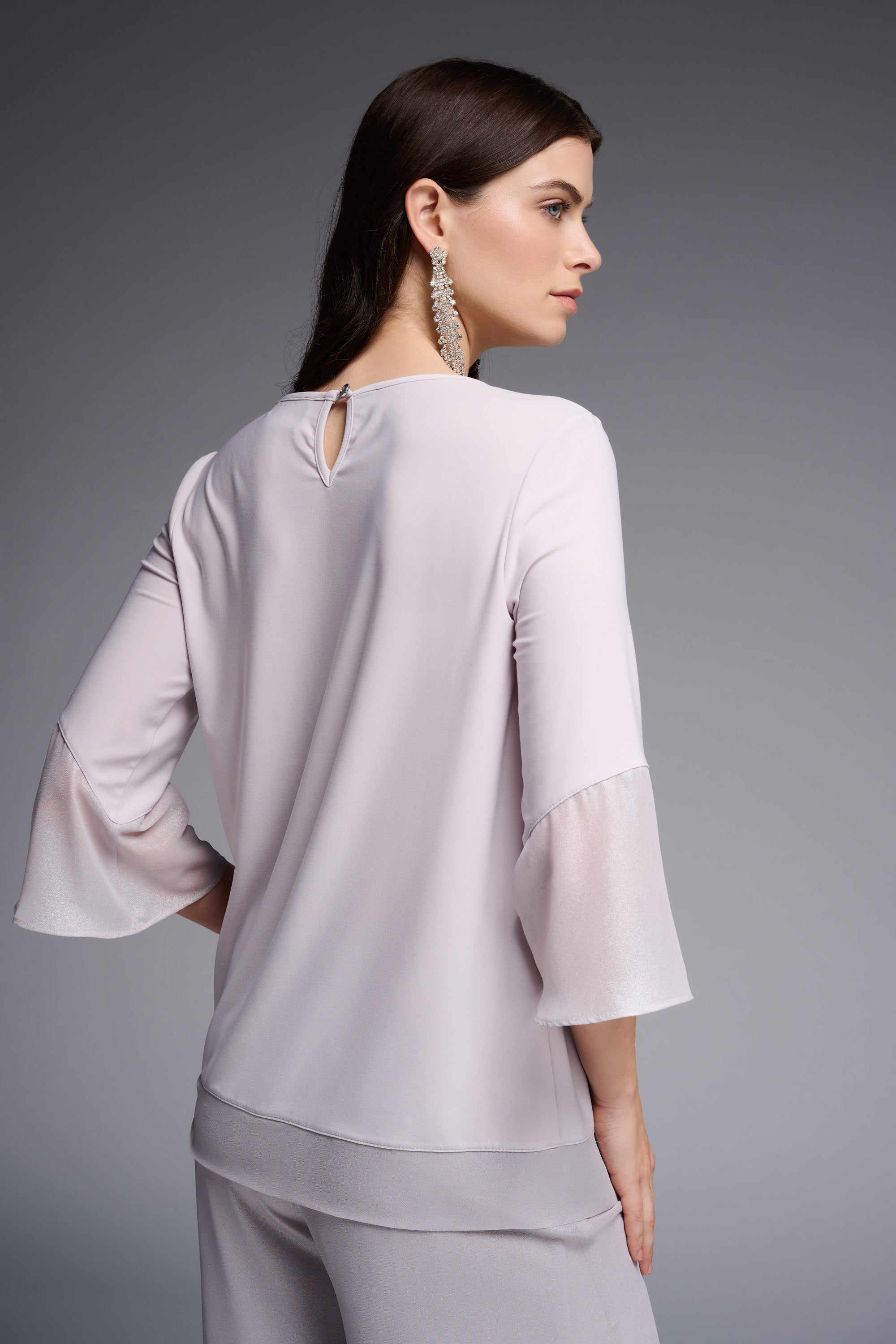 Chiffon Hem Top in Mother of Pearl 231739 - After Hours Boutique