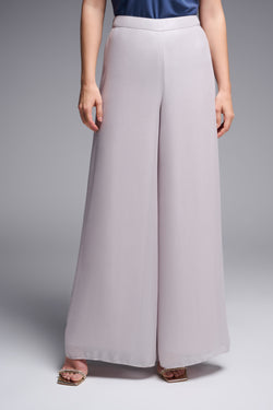 Chiffon Wide-Leg Pants in Mother of Pearl 231754