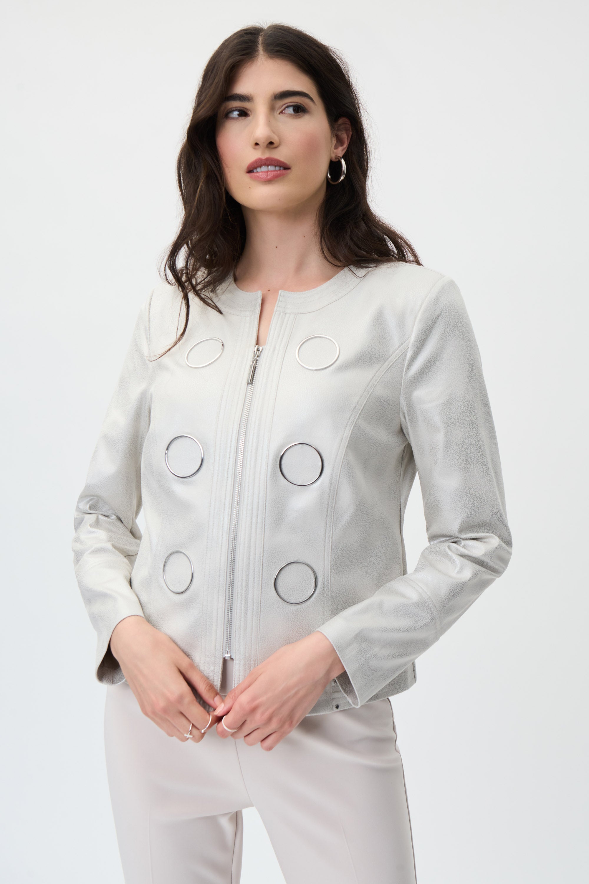 Suede Jacket in Moonstone 231910 - After Hours Boutique