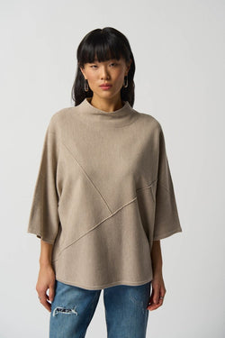 Boxy Bell Sleeve Top In Oatmeal 233934