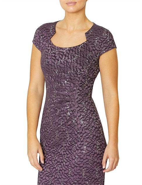 Violet Stretch Lace Dress CN16537