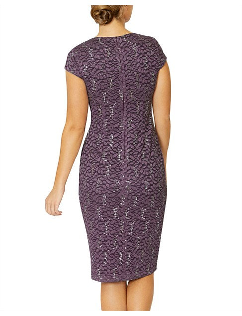 Violet Stretch Lace Dress CN16537