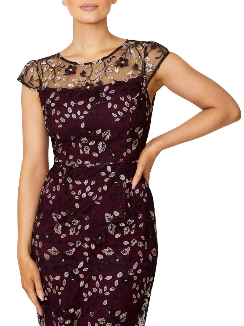 Floral Embroidered Mesh Dress SD16412