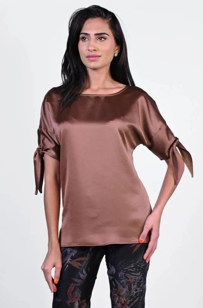 Cocoa Sateen Top - After Hours Boutique