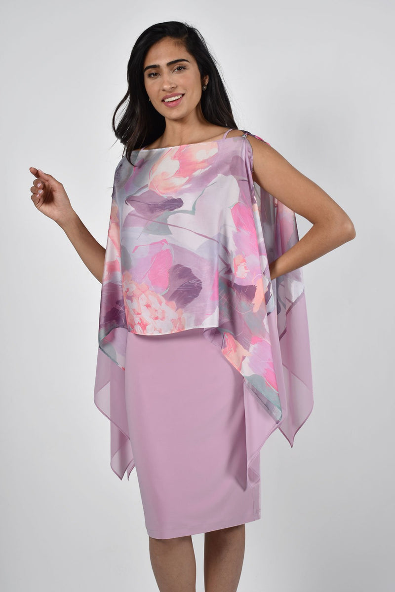Orchid Print Shawl Dress 228249 - After Hours Boutique