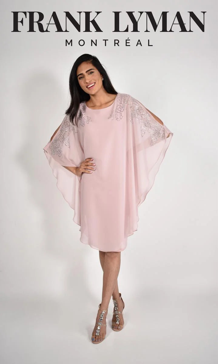 Easy Fit Chiffon Overlay Dress 228207 - After Hours Boutique