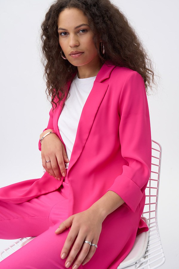 Classic Long Blazer In Dazzle Pink 211361 - After Hours Boutique