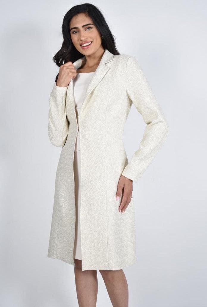 Champagne Gold Brocade Coat 228233 - After Hours Boutique