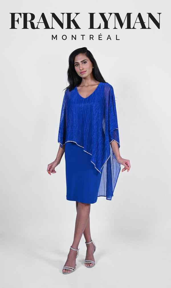 Royal Sapphire Shimmer Shawl Dress 229357